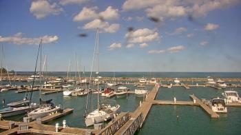 Weather camera view of Waukegan Harbor and Marina.