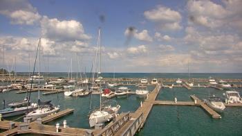 Weather camera view of Waukegan Harbor and Marina.