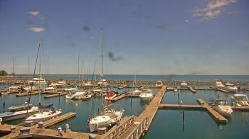Weather camera view of Waukegan Harbor and Marina.