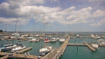 Weather camera view of Waukegan Harbor and Marina.