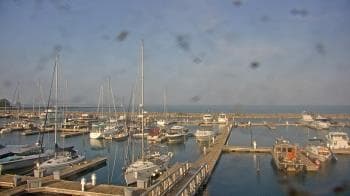 Weather camera view of Waukegan Harbor and Marina.