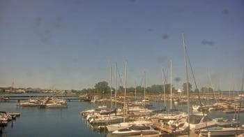 Weather camera view of Waukegan Harbor and Marina.