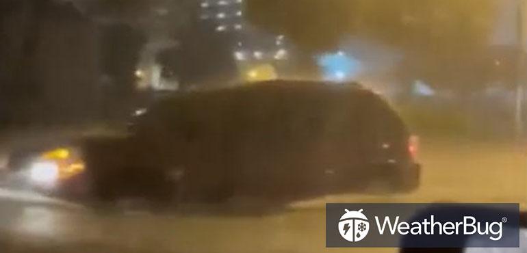 Streets in Fort Lauderdale, Florida, were inundated with floodwater late on Wednesday.