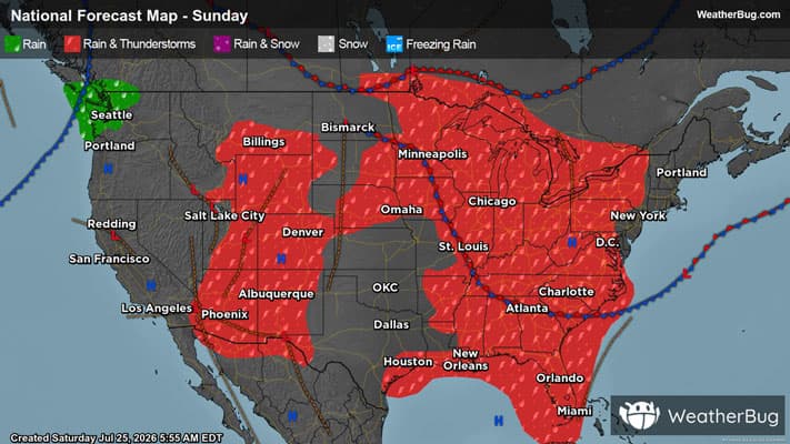 Sunday's Weather Outlook