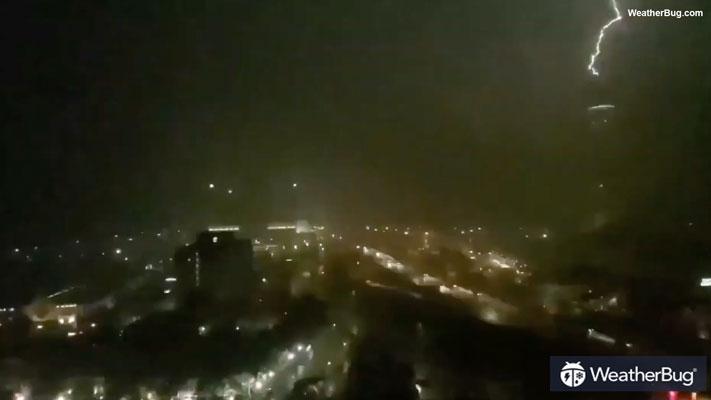 Lightning strikes Tower of the Americas