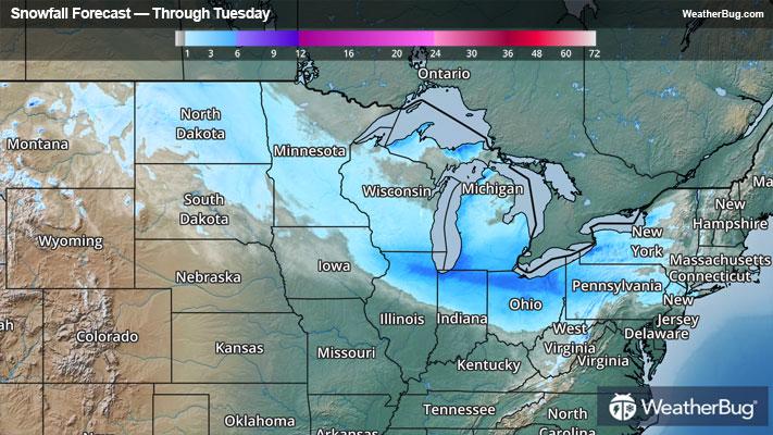 Snowfall Forecast Through Tuesday