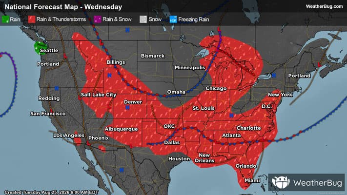 Wednesday's Weather Outlook