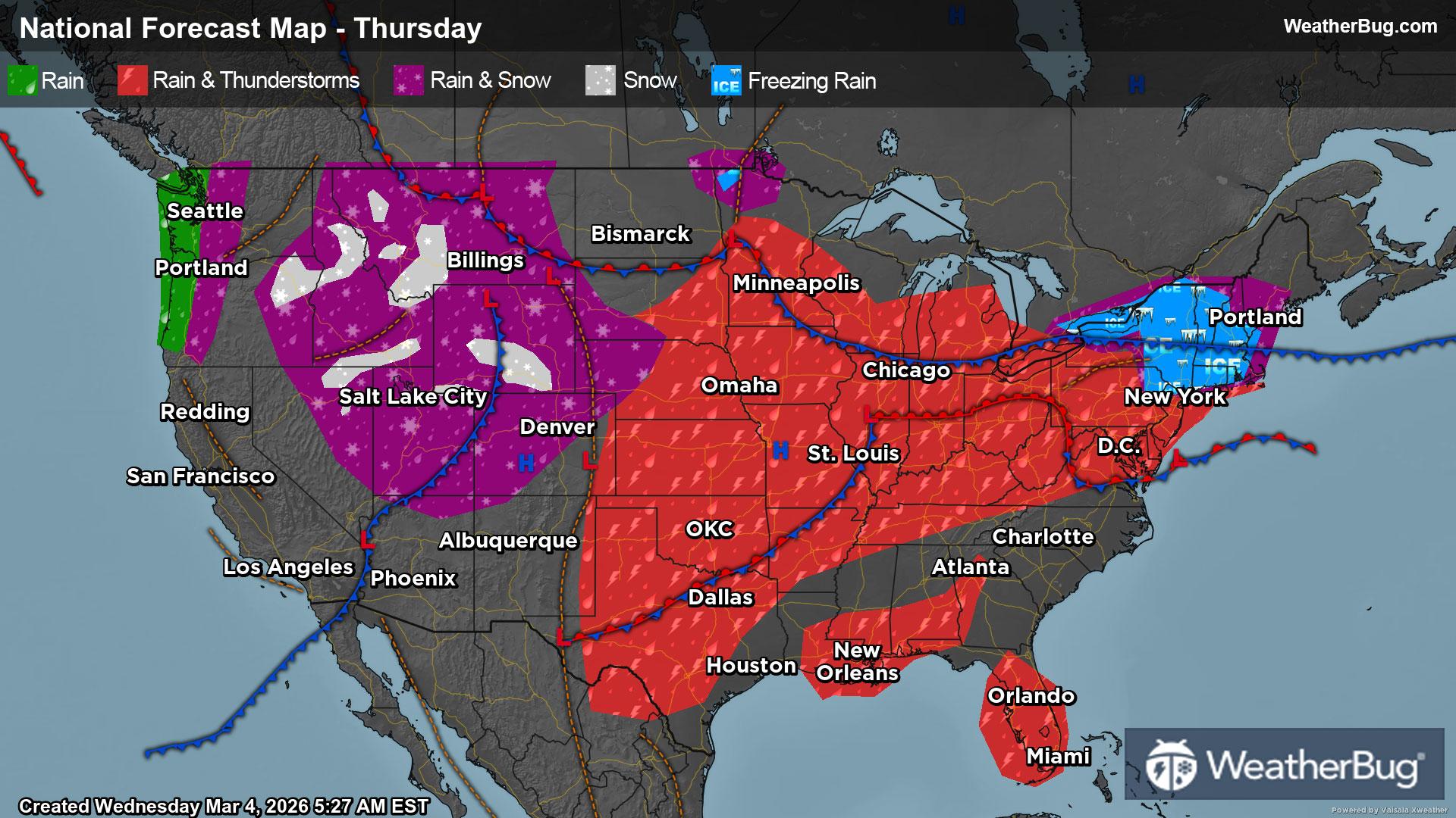 Thursday's Weather Outlook