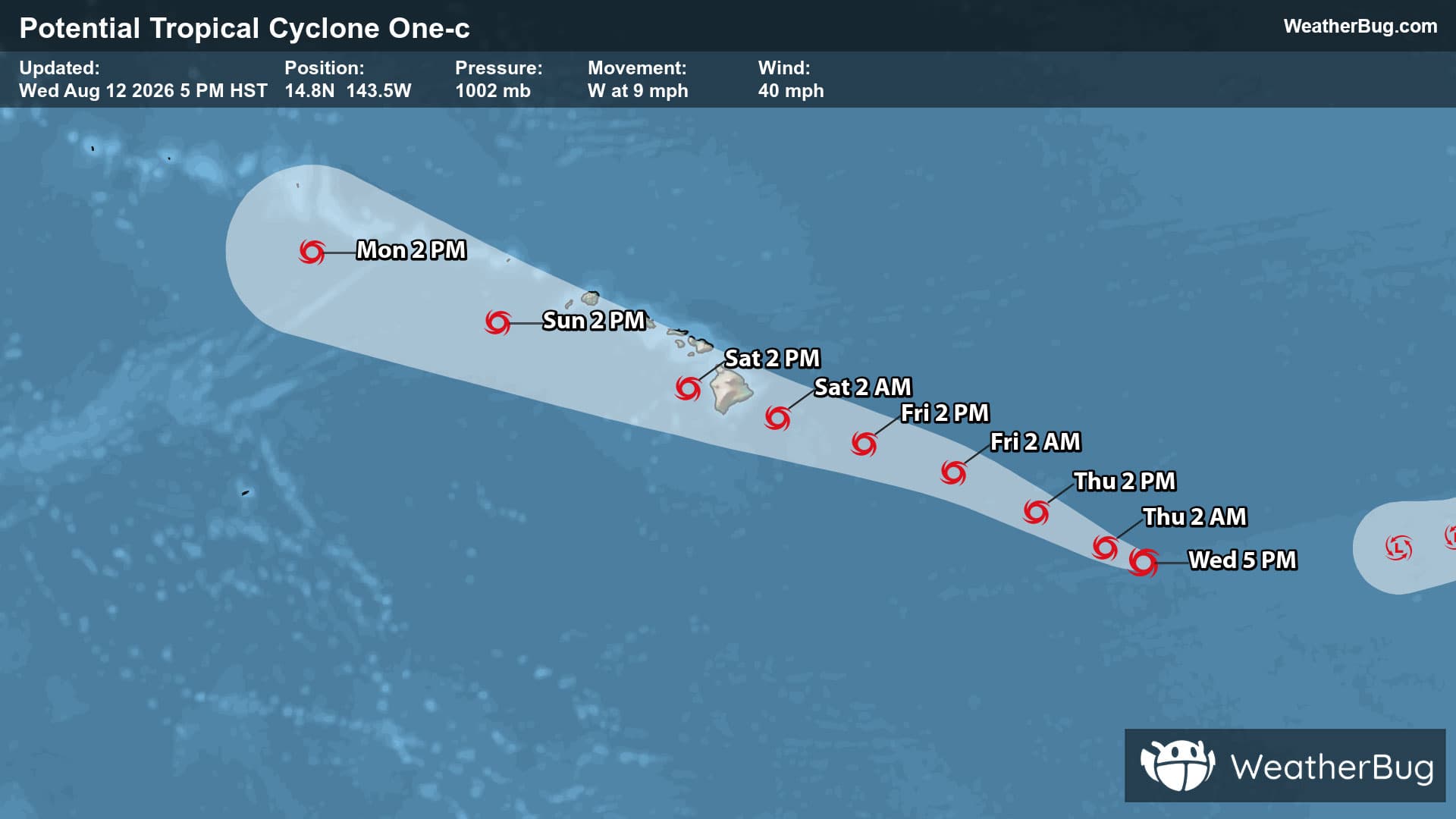 PTC #1-C's Track Toward Hawaii