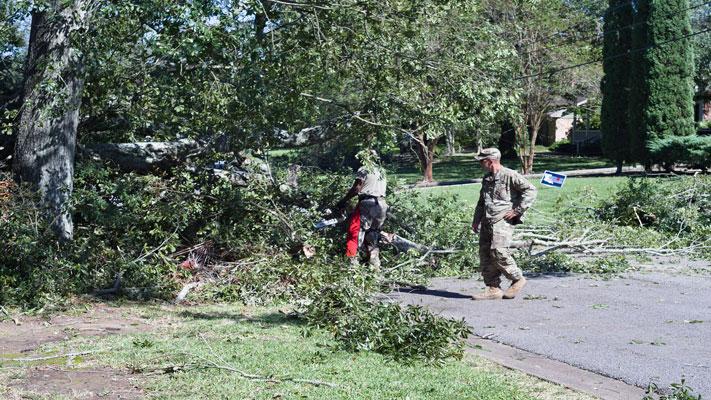 Story Image: The 225th BDE Army National Guard is cleaning up tree debris in Lafayette, La., on October 10, 2020, after Hurricane Delta made landfall. (Credit: Wikimedia Commons, Archibald Hill)