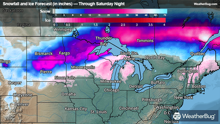 Snowfall Forecast Through Saturday Night