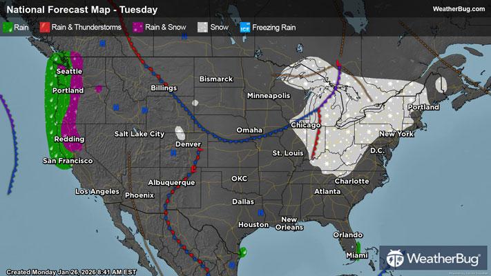 Tuesday's Weather Outlook