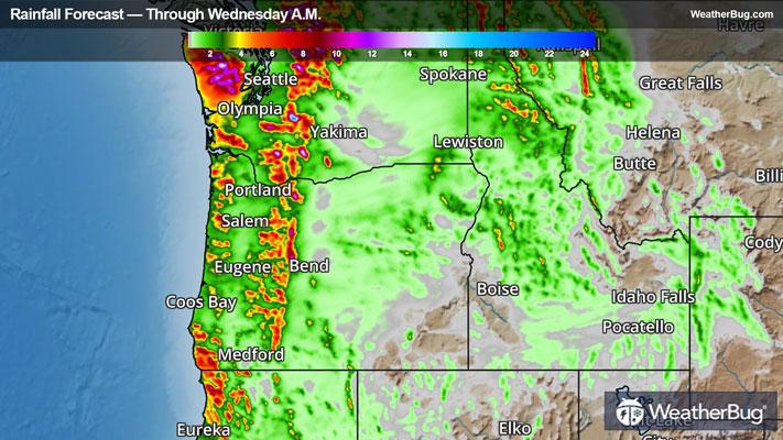 Rainfall Totals Through Wednesday A.M.