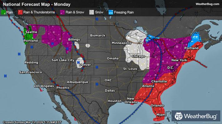 Monday's Weather Outlook