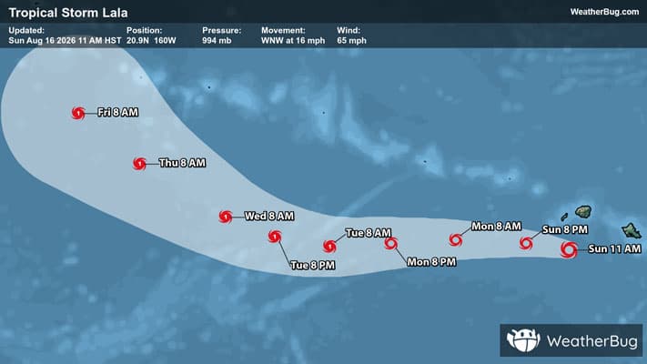 Tropical Storm Lala's Track