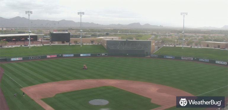 Spring training prep at Salt River Fields in Scottsdale, AZ. The Spring training home of the Arizona Diamondbacks and the Colorado Rockies.