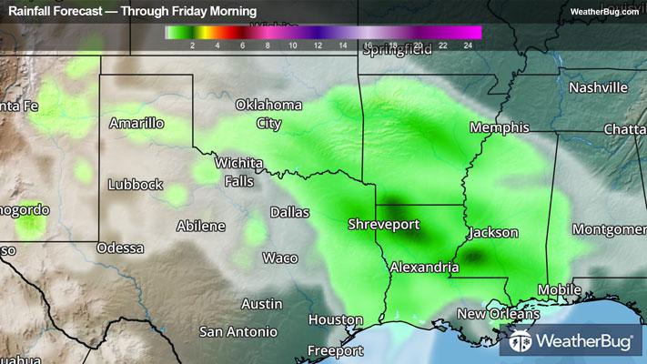 Rainfall Outlook through Friday morning