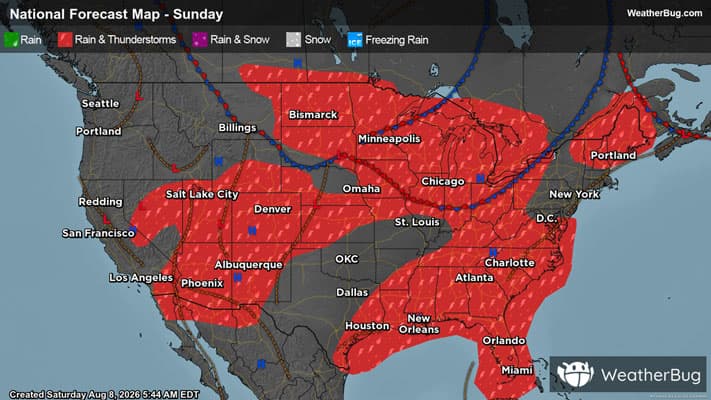 Sunday's Weather Outlook