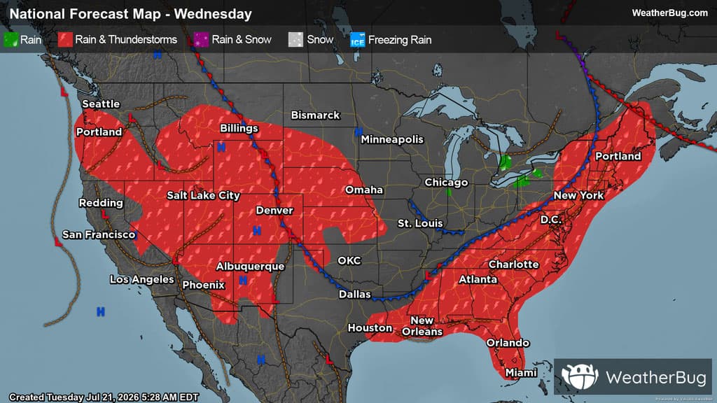 Wednesday's Weather Outlook