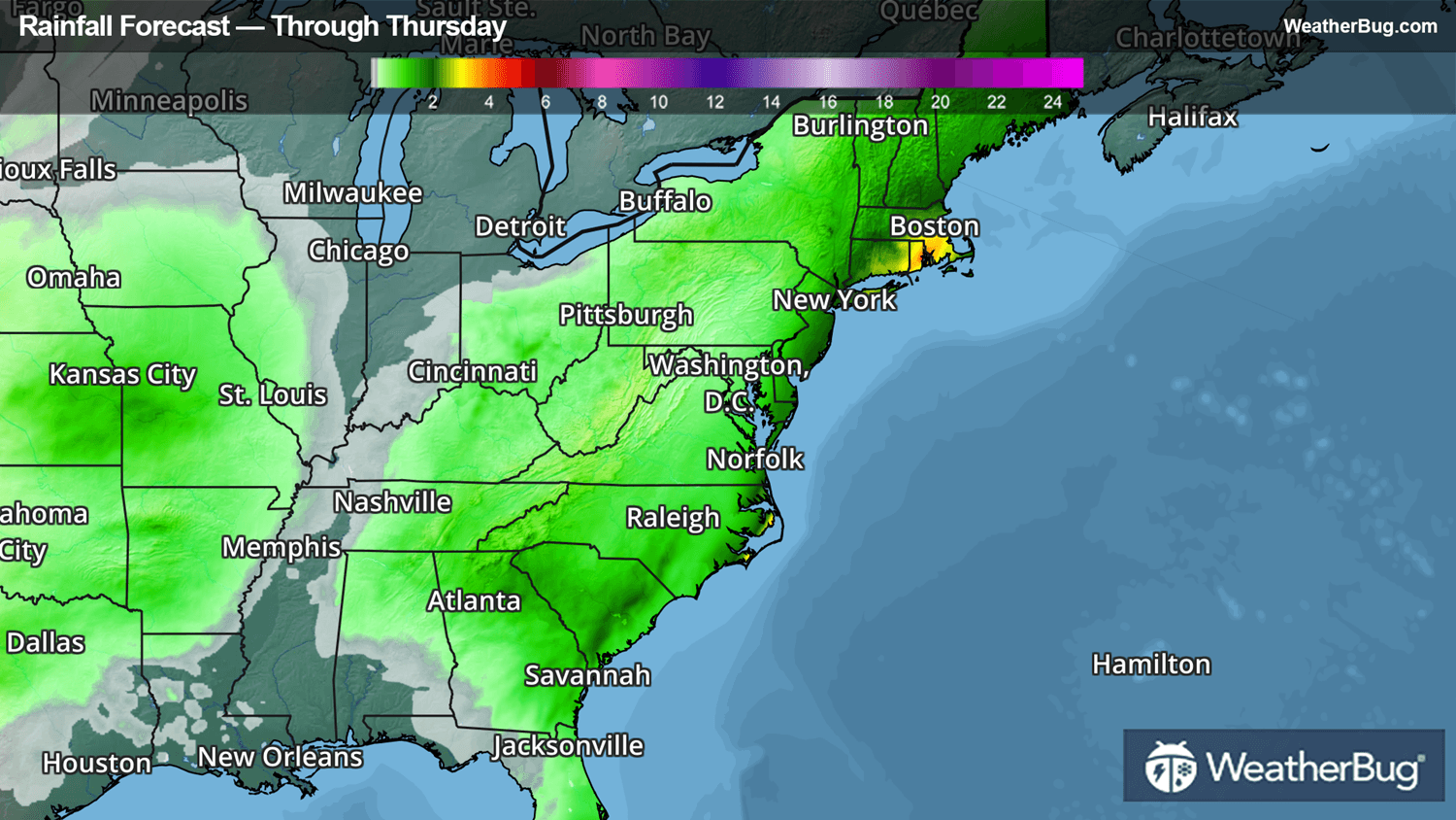 Rain forecast through Thursday.