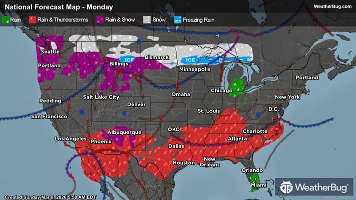 Monday's Weather Outlook
