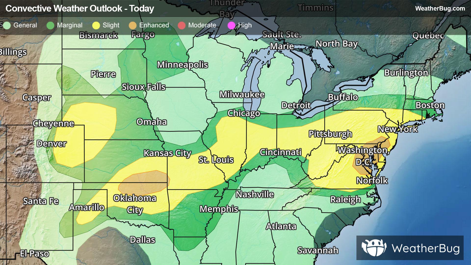 Today's Severe Thunderstorm Outlook