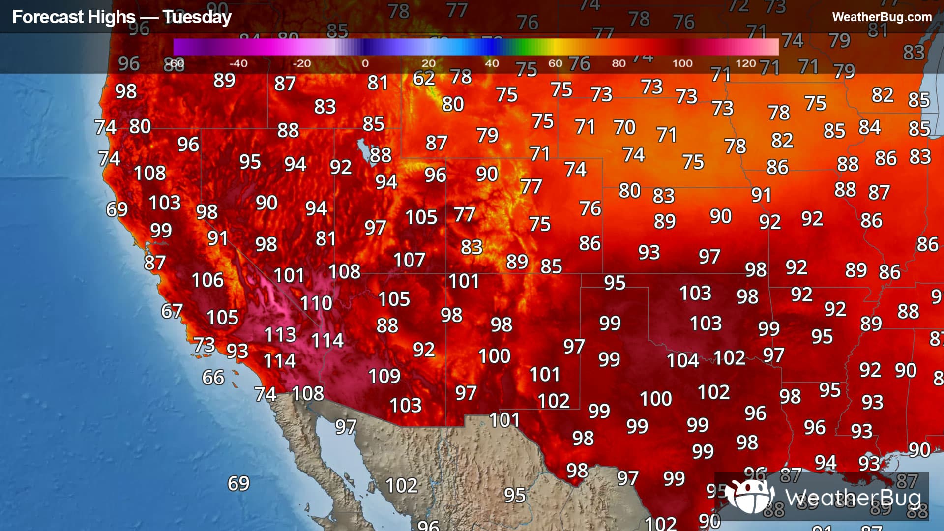 Today's High Temperatures