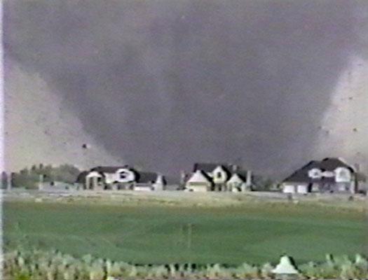 The monstrous F5 tornado located in Andover, Kansas, on April 26, 1991. (Courtesy of Andover resident Earl Evans)