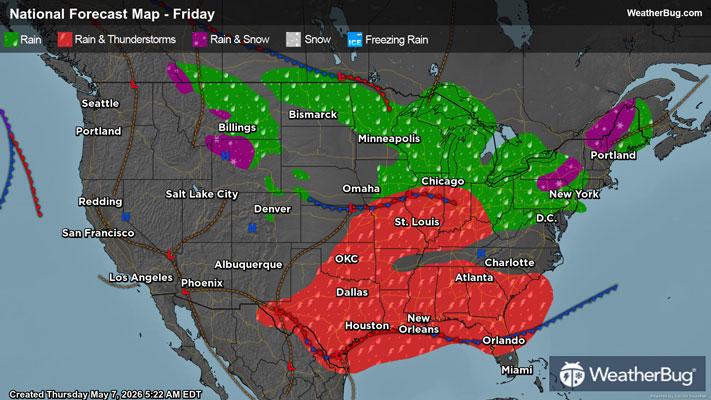 Friday's Weather Outlook