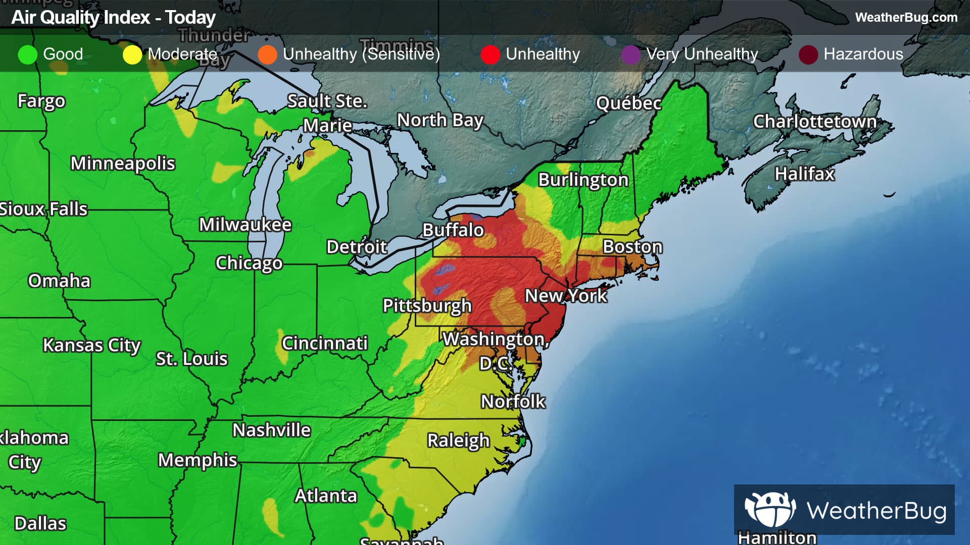 Today's Air Quality Levels