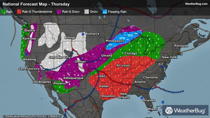 Thursday's Weather Outlook