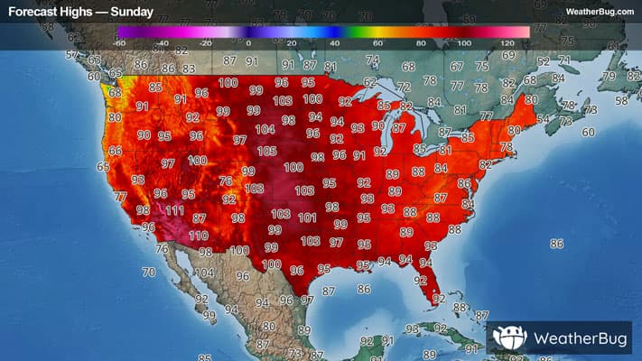Sunday's High Temperatures