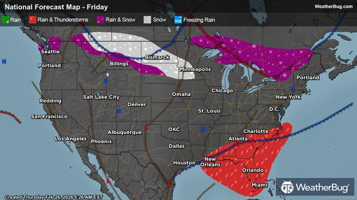 Friday's Weather Outlook