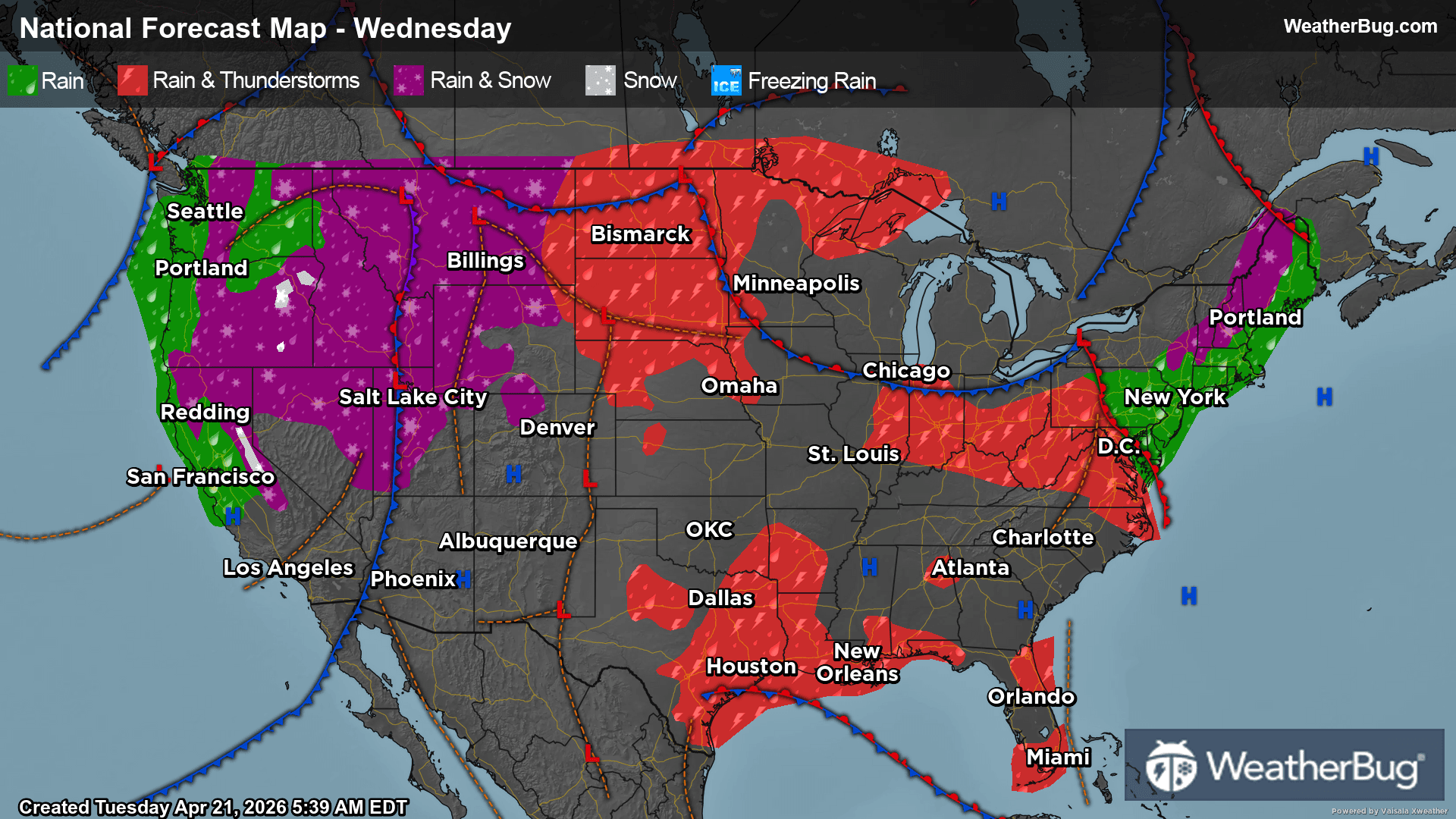 Wednesday's Weather Outlook