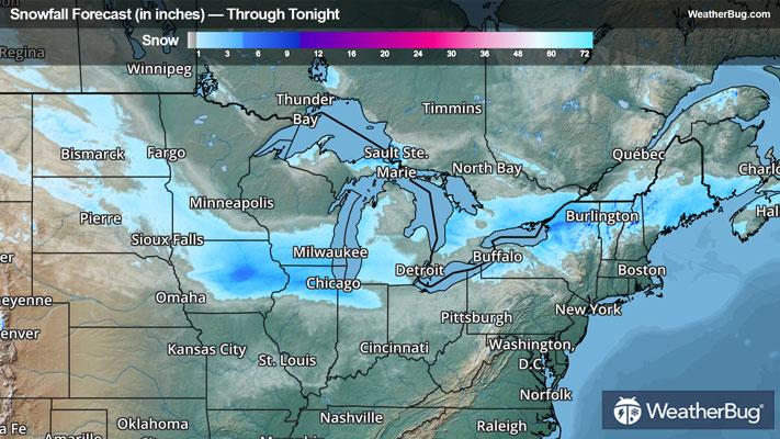 Snow Totals Through Tonight