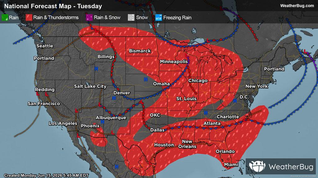 Tuesday's Weather Outlook
