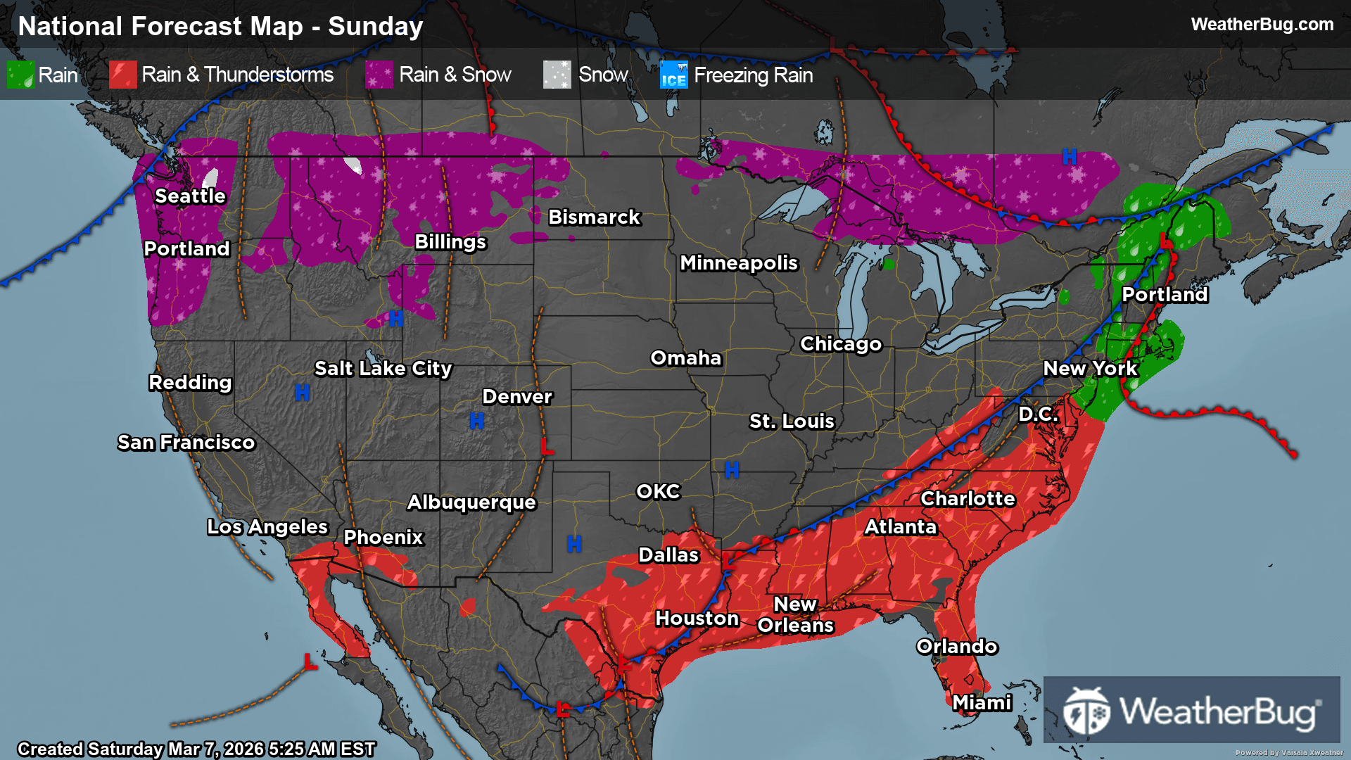 Sunday's Weather Outlook