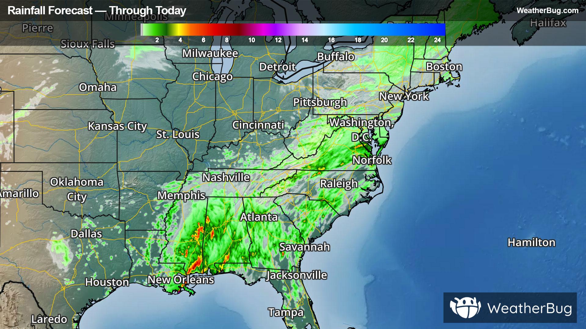 Rainfall Forecast Outlook Through Memorial Day