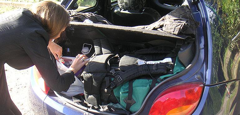 Packing a car for camping can sometimes require some interesting packing. (Lee Haywood via Wikimedia commons)