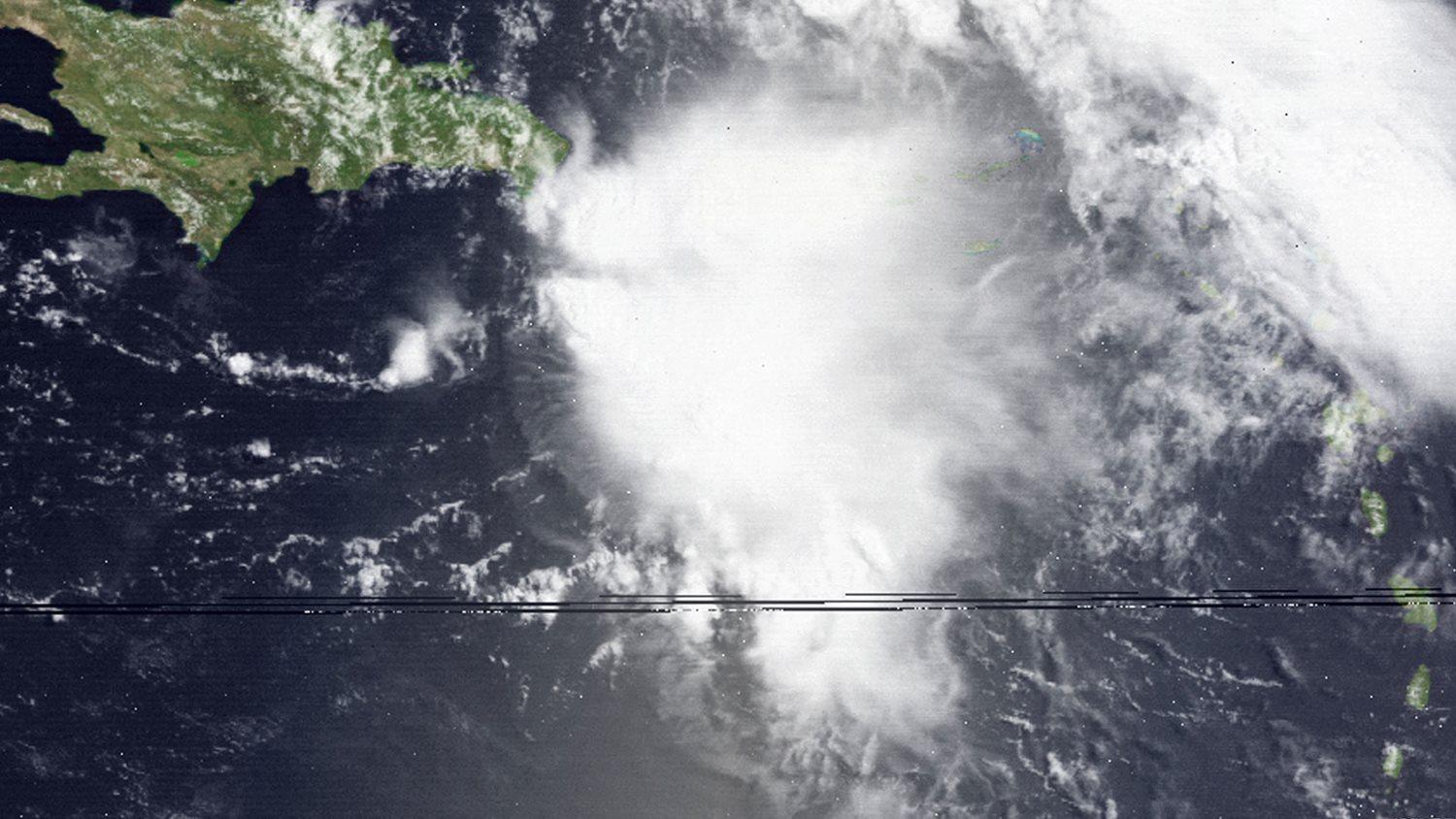 Tropical Depression Claudette after crossing Puerto Rico on July 18, 1979 (Wikimedia Commons/Visible Earth & NOAA Class via NASA).