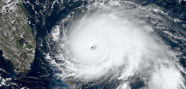Hurricane Dorian at peak intensity on September 1, 2019 near the Bahamas. (NOAA)