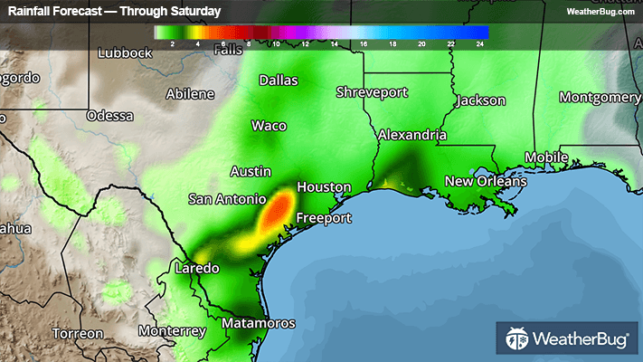 Rainfall Forecast Through Saturday