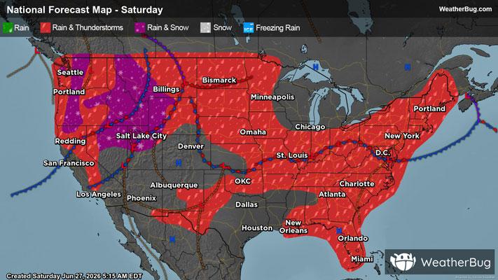 Saturday's Weather Outlook