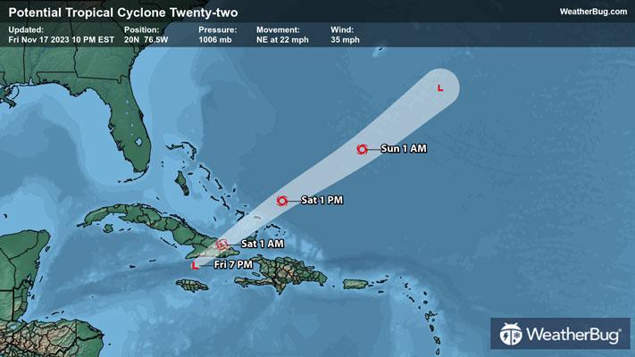 Forecast track for PTC #22