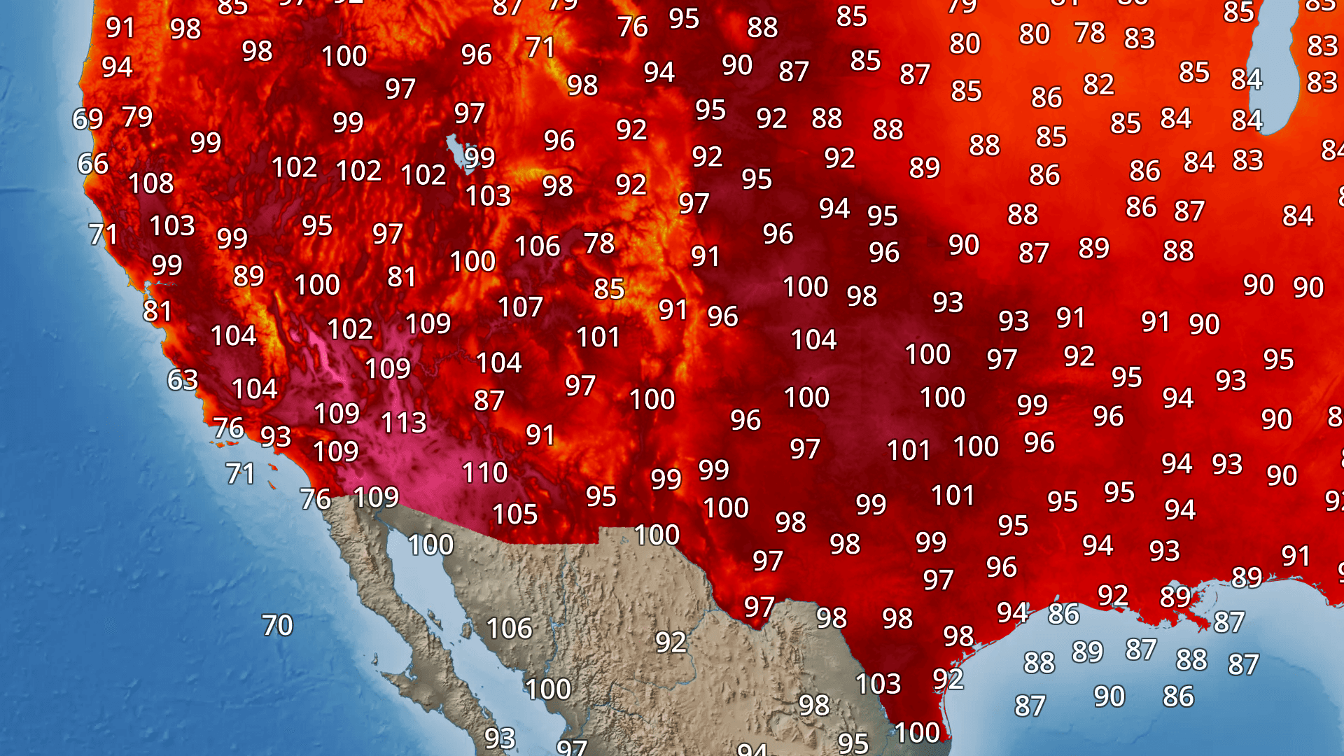 Today's High Temperatures