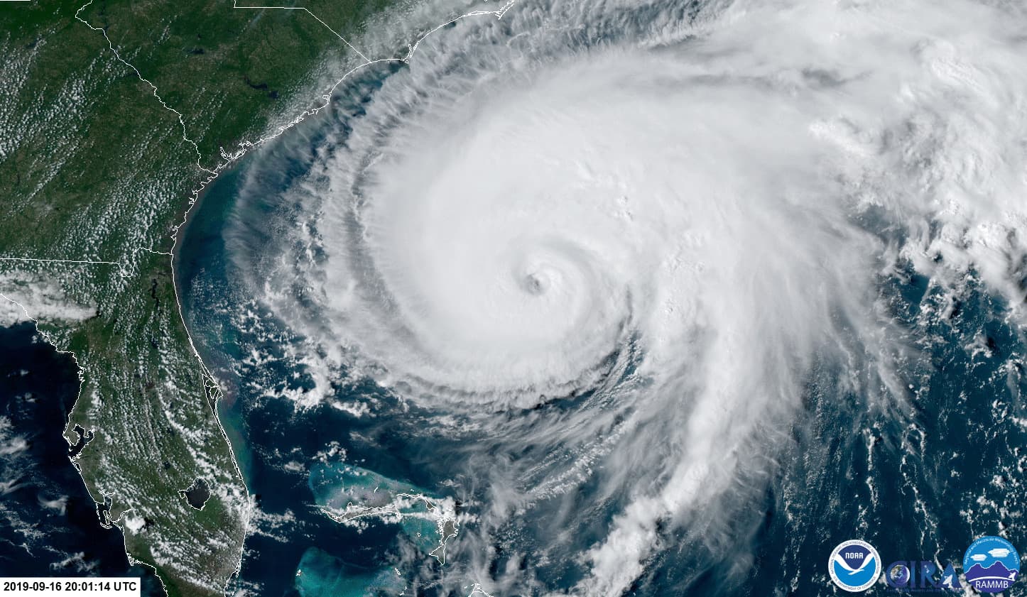 Hurricane Humberto as seen from NOAA’s GOES-East satellite on Sept. 15, 2019. (Image credit: NOAA )