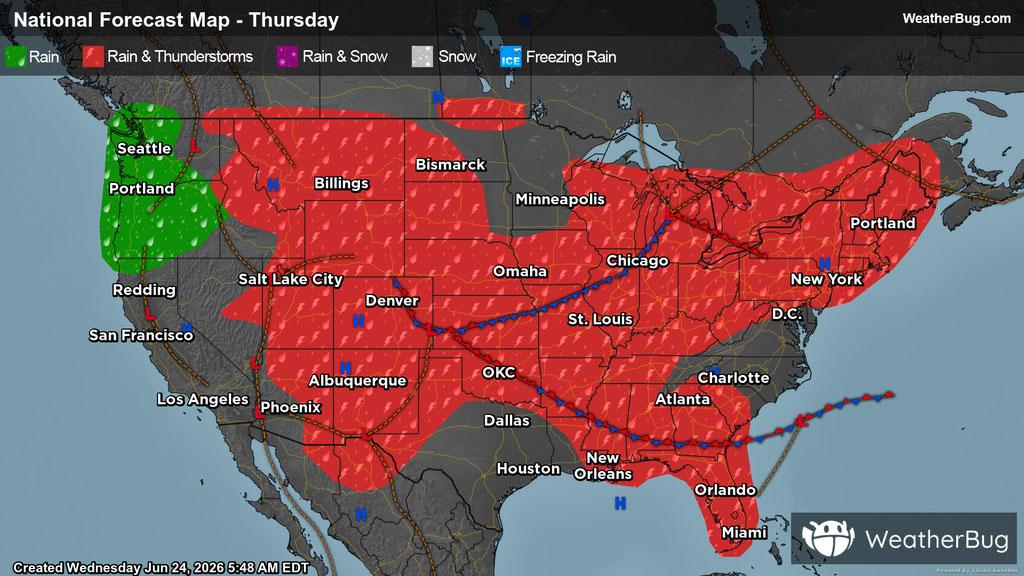 Thursday's Weather Outlook