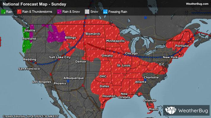 Sunday's Weather Outlook
