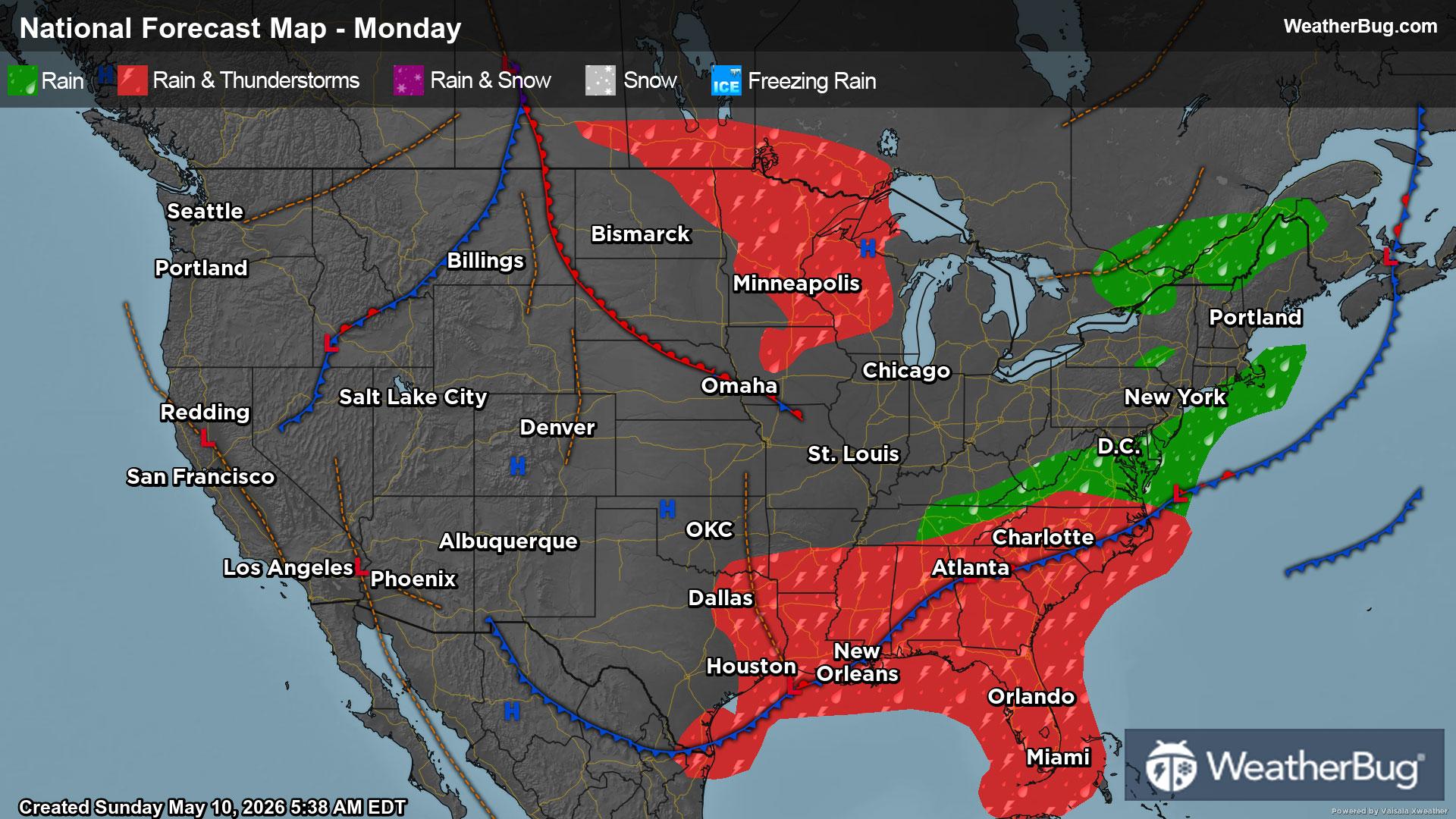 Monday's Weather Outlook