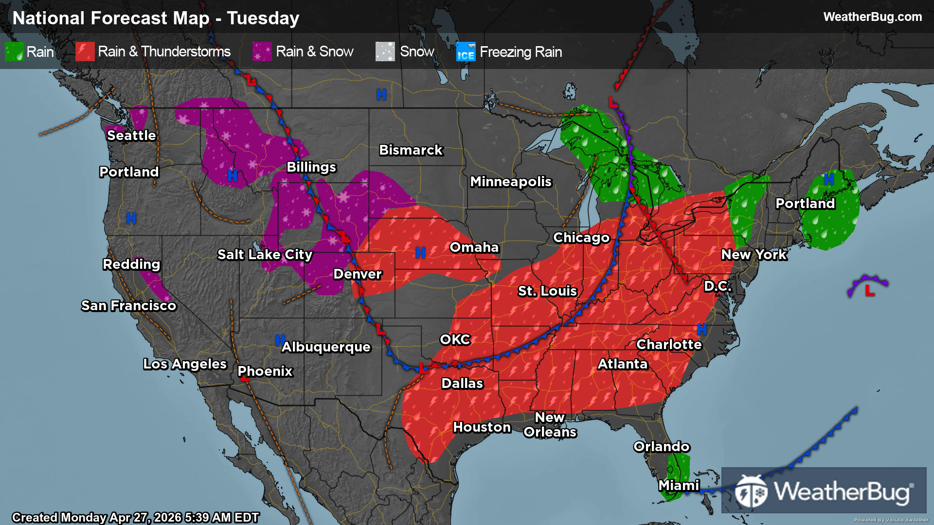 Tuesday's Weather Outlook
